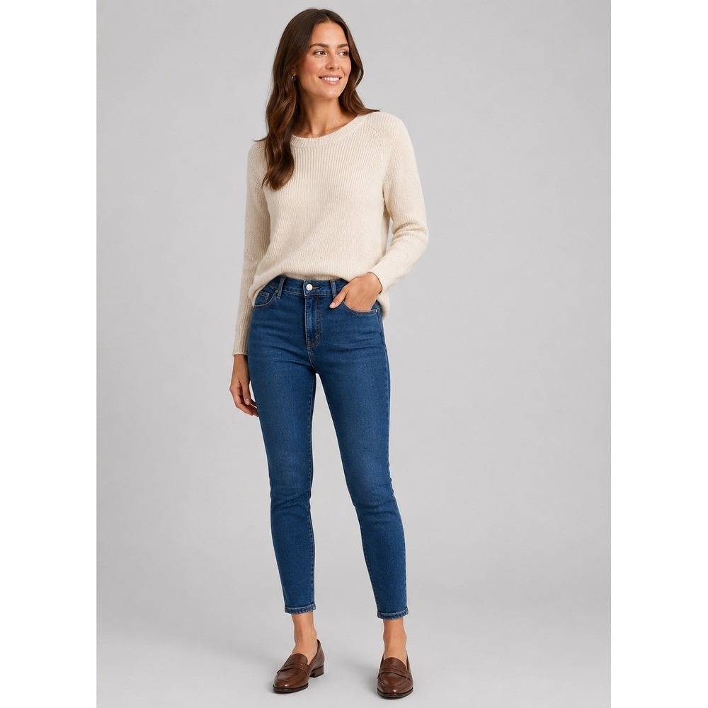 Everlane Jeans Womens 32 Ankle Blue Medium Wash High Rise Skinny